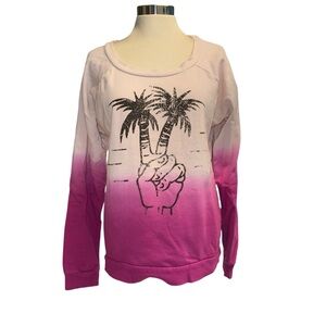 Volcom sweatshirt wide neck long sleeves peace sign/palm tree graphics Sz XL